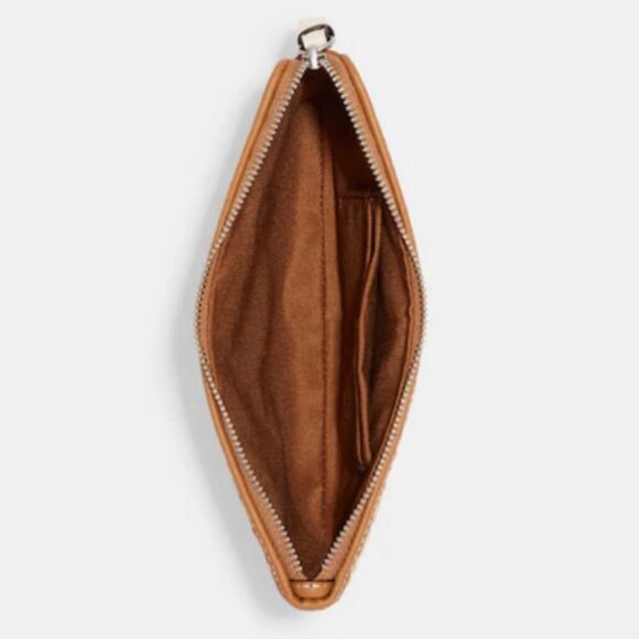 Coach Hawaiian Tropical Floral Embroidery Seagrass/Wicker Wristlet (Large) - Picture 2 of 9